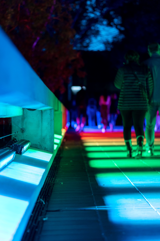 Colourful bridge during Enlighten Canberra