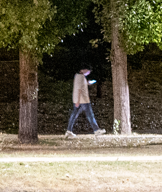 grainy image of person